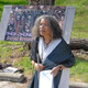 Ana Edwards at protest against use of an African burial ground as a parking lot. (Jonathan Pourzal)